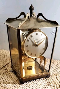 Vintage Brass Schatz & Sohne Model 53 Two Jewel Desk Clock Germany For PARTS - Picture 1 of 9