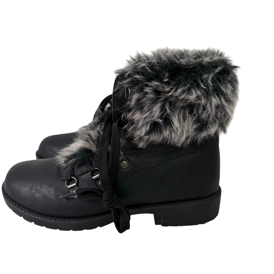 Botas de combate para mujer Wanted talla 8 con adornos de piel negras NUEVAS M296 Foto 1 de 4