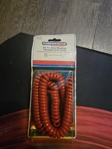 VINTAGE NOS GC ELECTRONICS RED 25 FOOT MODULAR HANDSET TELEPHONE COIL CORD AT&T - Zdjęcie 1 z 3