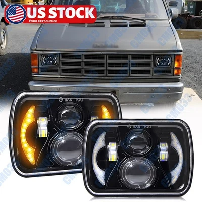 For Dodge D150/250/350 W150/250/350 Ram 50 7X6 5X7" LED Headlight H4 Hi/Lo Bulb - Image 1 of 4