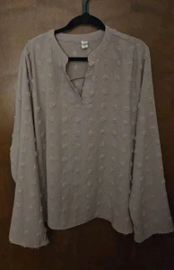 Blusa B Swiss Dot manica lunga scollo a V rosa polvere taglia XXXL NUOVA SENZA ETICHETTE  - Foto 1 di 6