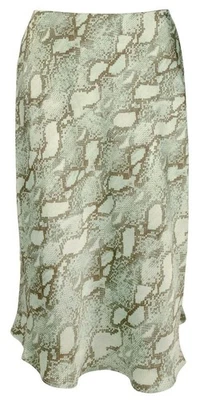 Ralph Lauren Women's Satin Snakeskin Print A-line Skirt Turquoise Multi - Imagem 1 de 3