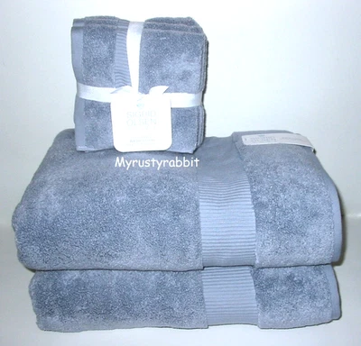 Juego de toallas de baño Sigrid Olsen Blue Moonstone algodón 2 baños 4 paños ~ NUEVO Foto 1 de 4