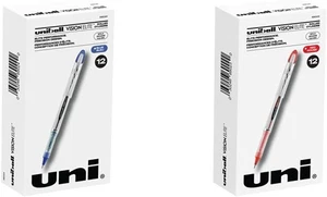uniball Vision Elite Tintenroller mit 0,8 mm dicker Spitze, blau, 12 rot  - Bild 1 von 7