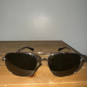 Coach Shiny Light Gold Pilot Men's Sunglasses HC7084 900571 Scratched Lenses - Picture 1 of 6