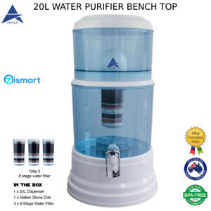 Aimex Water Filter Bottle Purifier 8 Stage Ceramic 16L/20L Bench Top Dispenser 
