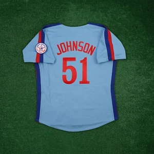 Randy Johnson 1982 Montreal Expos Cooperstown Blue Jersey w/ All Star Patch - Picture 1 of 6