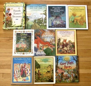 Lot 10 MICHAEL HAGUE Books Fairy Tales Dragons Aesop Velveteen Unicorn HB VGC L1 - Imagen 1 de 3