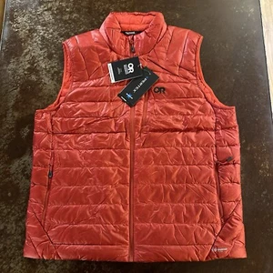 Outdoor Research Men’s Helium Down Vest XL Cranberry 800+ Fill Down NEW! $199! - Picture 1 of 9