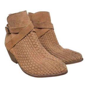 Free People Venture Ankle Boot Suede Tan Bootie Boots Size 38 - Picture 1 of 9