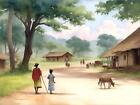 Mbaiki Central African Republic Watercolor Painting Country City Art Print