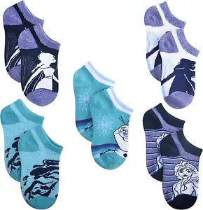 Disney ☆ Frozen Little Girls' 5 Pack Socks ☆ Size 4-6 (Shoe Size (7-10) - Picture 1 of 6