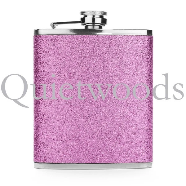 Frasco de licor para beber de cadera de acero inoxidable con brillo púrpura 7 oz  Foto 1 de 1