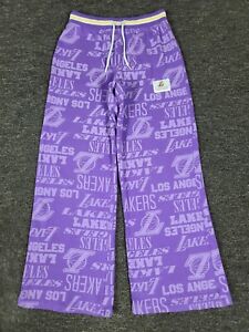 LA Lakers Pants Mens XS Purple Allover Print Lightweight Joggers NBA Basketball
