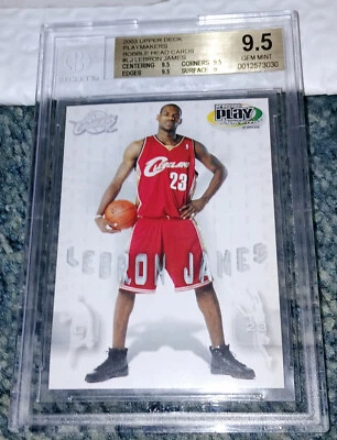 2003 UPPER DECK PREMIUM PLAYMAKERS #LJ LEBRON JAMES RC ROOKIE BGS 9.5 GEM MINT - Image 1 of 2
