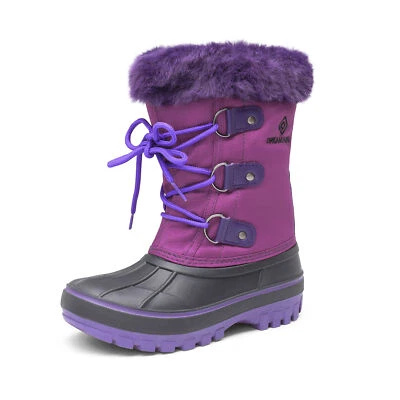 Niños Niños Niñas Botas de Nieve Forradas de Piel Tobillo Impermeable Invierno Botas de Esquí Foto 1 de 4