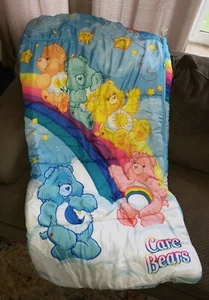 Vintage * CARE BEARS * Sleeping Bag * Clouds * Rainbows ๐ * CareBears * Bed - Picture 1 of 4