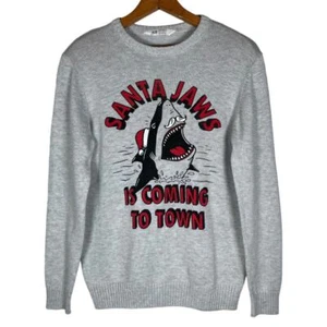H&M Gray Santa Jaws Is Coming To Town Knit Sweater Size: 14y Boys - Picture 1 of 3