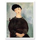 Amedeo Modigliani Young Girl Old Master Painting 12X16 Inch Framed Art Print