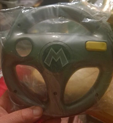 RARE! Mario Kart 8 Wii remote controller Grey Metal Mario Colored Racing Wheel - Image 1 of 2