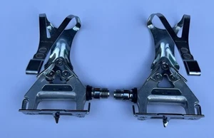 Vintage Shimano 600 Bike Pedals PD-6400 W/ Shimano Toe Clips - Picture 1 of 18