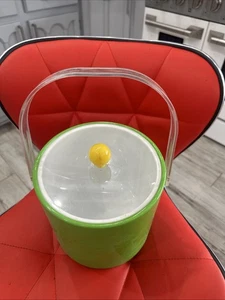 Vintage Acrylic Ice Bucket Retro 70's/80's Lime Green 12" - Picture 1 of 5