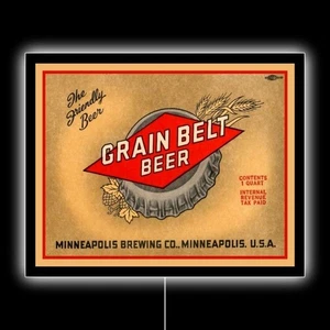 Grain Belt - The Friendly Beer- Minneapolis NEW LED Hanging Lighted Sign: 18x23" - Picture 1 of 1