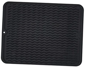 Silicone Dish Drying Mat, Non-Slip Easy Clean Sink Mat Large Heat-resistant - Picture 1 of 7