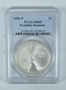 2006-P Franklin Scientist Commemorative Dollar MS69 PCGS Blue Label - Picture 1 of 5