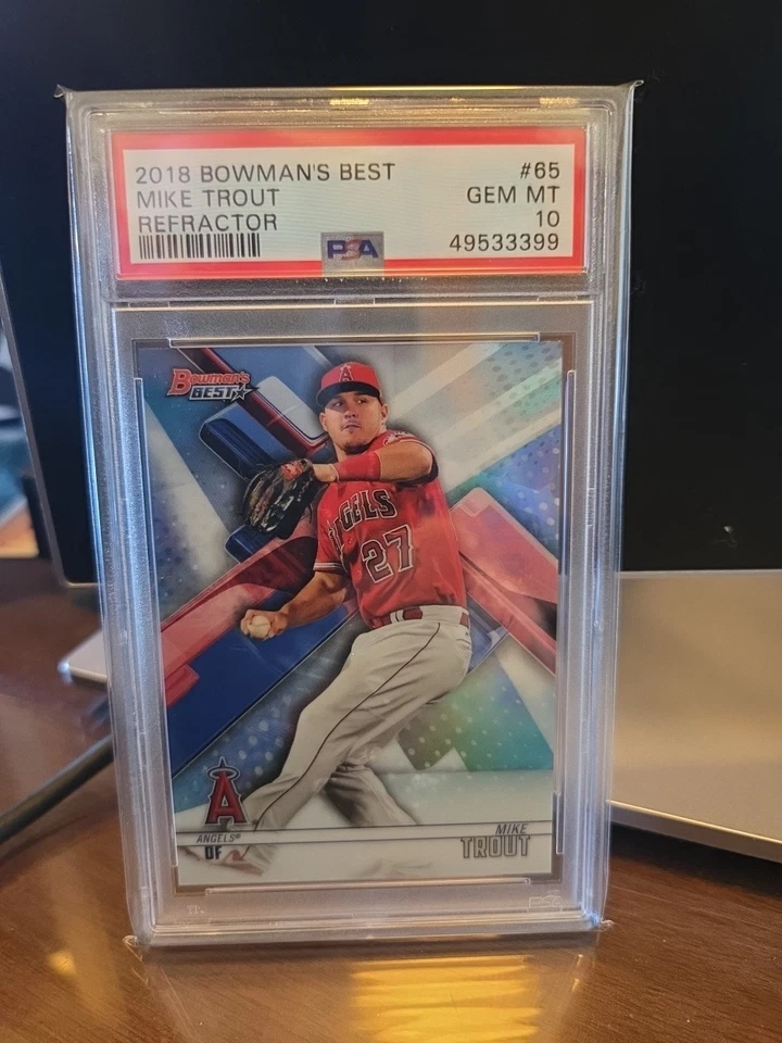 Bowman's Best Mike Trout #65 2018 refractor PSA 10 Foto 1 de 1