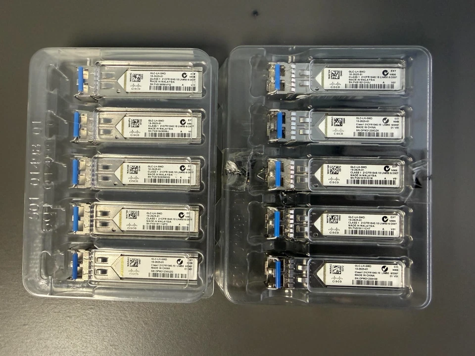 Lote de 10 - Módulo transceptor SFP Cisco GLC-LH-SMD 1000BASE-LX/LH 10-2625-01 Foto 1 de 1