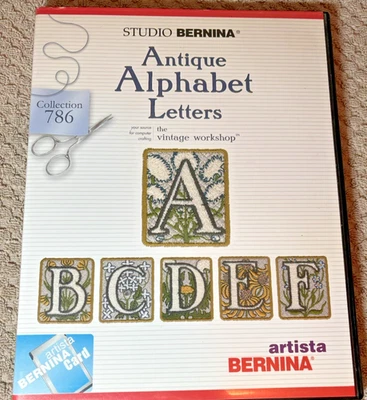 ARTISTA BERNINA - DISEÑO BORDADO 786 - Letras antiguas del alfabeto Foto 1 de 4