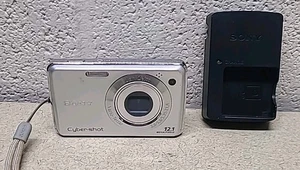 Sony Cyber-Shot DSC-W220 silber 12,1-MP-Kompaktdigitalkamera – FUNKTIONIERT SUPER! - Bild 1 von 8