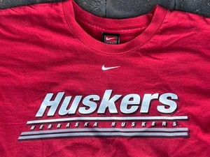Vintage Nike 90s Nebraska Huskers Short Sleeve T-Shirt Mens Size XXL Double Side - Picture 1 of 7