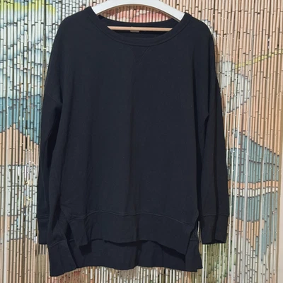 GAP Vintage Style Crew Neck Pullover Cotton Blend Tunic Sweatshirt, Black XL - Image 1 of 4