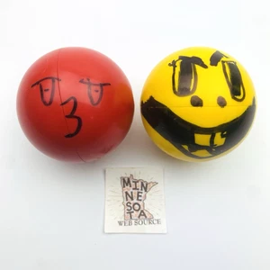 2 Knex Balls Red Yellow Big Ball Factory K'NEX Rare Replacement Parts 46mm - Picture 1 of 3