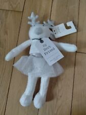 Next White Silver Reindeer Soft Toy Plush Baby Comforter Gift Teddy BNWT 💞