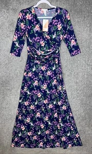 Honey & Lace Crossover Fit & Flare Maxi Dress Womens Size Small Stretch USA New - Picture 1 of 6