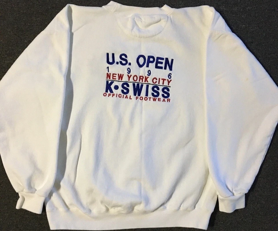 De Colección Años 90 K Swiss US Open Nueva York Calzado Oficial Promo Sudadera L Golf Foto 1 de 4