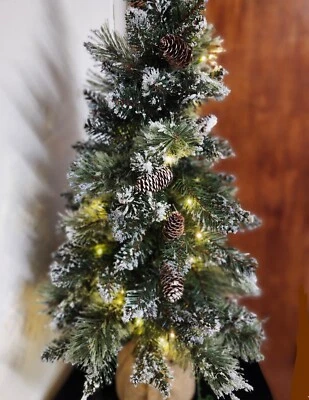 38" Pre-Lit Artificial Green Christmas Tree Decorated With Natural  Pinecones  - Image 1 of 4