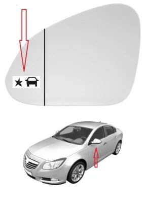 Außenspiegel Spiegelglas OPEL INSIGNIA A 2008-2016 Links Assistent Toter Winkel - Bild 1 von 4