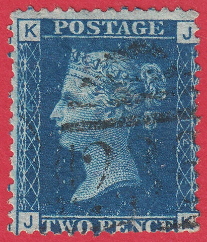 GB QV 1869 2d BLUE PLATE 14  JK  SG47 GU LIGHT CANCEL Cover