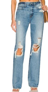 NEW FRAME Le Jane Sunkissed High Rise Straight Distressed Blue Jeans (Size 29) - Picture 1 of 24
