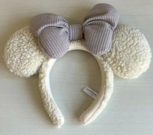 Tokyo Disney Resort Minnie Mouse Headband Ears Boa 2021 winter Japan TDR TDL TDS - Picture 1 of 12