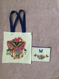 1 Tote Canvas Medium w/ 1 Small zipped wallet home made - Picture 1 of 6