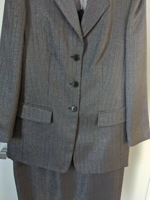JUEGO CHAQUETA/FALDA MONDI DOS PIEZAS GRIS LÚREX TALLA 48 HECHO EN UE COMO NUEVO Foto 1 de 4