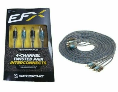 SCOSCHE EFXRP412 12' Performance Series 4-Channel Twisted RCA Cable - Image 1 of 3