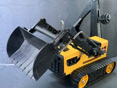 Cargadora/reexcavadora Tonka de colección 1999 acero prensado y plástico Bull Dozer Foto 1 de 4