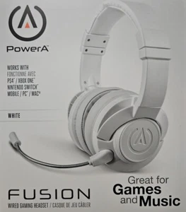 Retro Powera Wired Gaming Headset White NEW Ps4 Xbox Switch Pc Mac - Picture 1 of 10