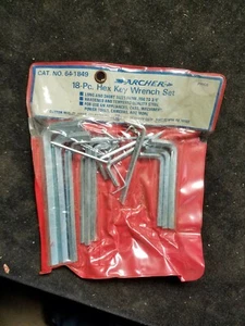 Vintage ARCHER 64-1849 18 Pc. Kex Key Wrench Set w/ Case - Picture 1 of 2